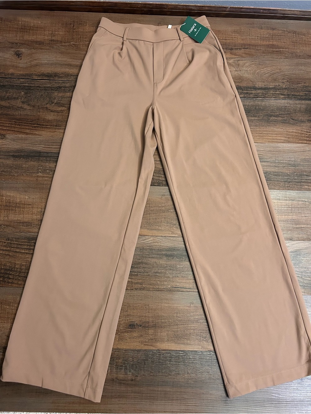 NWT HALARA Wide-Leg Trousers in pink / tan Sz M xtall